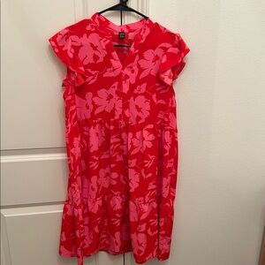 SHEIN Red Floral Kids Dress